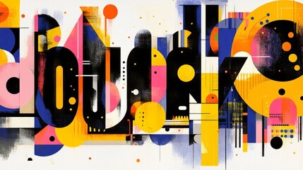 Abstract Geometric Art Bold Colors Shapes and Textures
