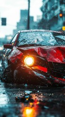High-Resolution Car Collision Photograph with Details