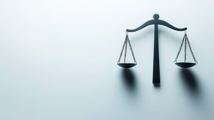 Minimalist scale silhouette on smooth background