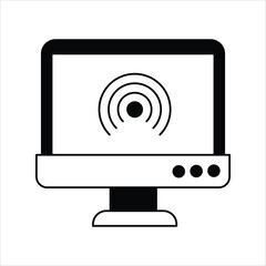 Hotspot  glyph icon with white background vector stock illustration