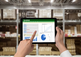 Spreadsheet document information financial startup concept. data and graphs in spreadsheet documents for online analysis project dashboard accounting digital snugly