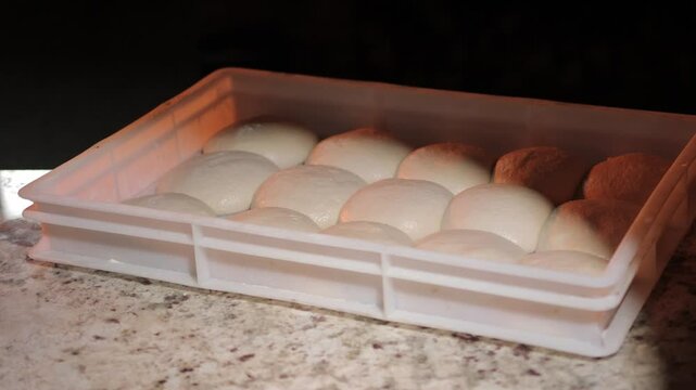 White flour dough, baking preparation, dough texture