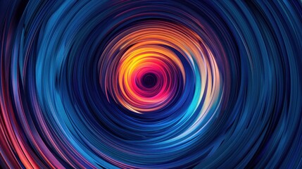 Obraz premium Abstract 3d colored circular lines on dark blue background