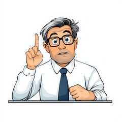 Engaging Cartoon Teacher in Classroom Setting