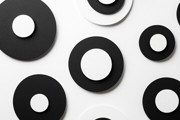 Black and White Geometric Concentric Circles Layout