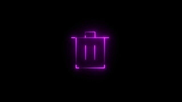 recommend clip art: neon delete  icon clean remove animated black background,