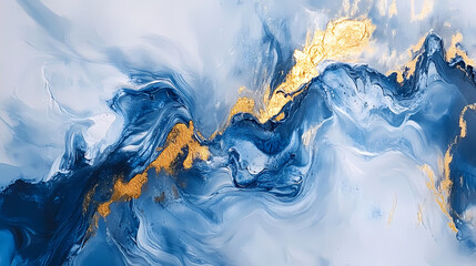 Abstract painting of majestic horse with gold leaf accents and blue, silver, and gold tones, horse, abstract, painting, oil. Majestic. Illustration