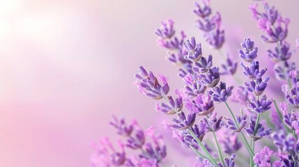 Lavender Blossoms on Soft Gradient Background