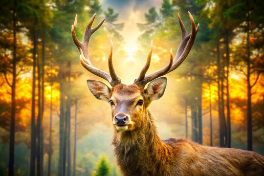 Barasingha Double Exposure: A captivating blend of wildlife and art.
