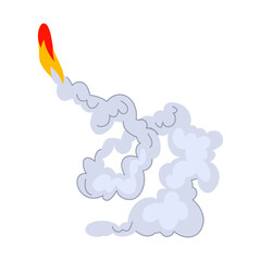 launch rocket smoke trail cartoon. propulsion fire, speed exhaust, plume trajectory launch rocket smoke trail sign. isolated symbol vector illustration