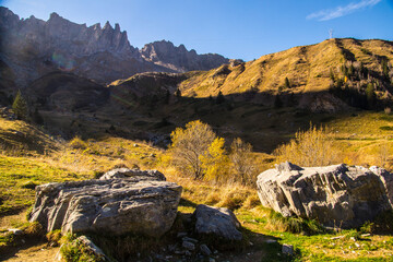 French Alps landscape in autumn