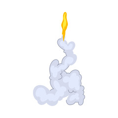 propulsion rocket smoke trail cartoon. fire speed, exhaust plume, trajectory boost propulsion rocket smoke trail sign. isolated symbol vector illustration