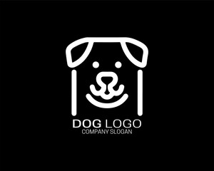 Dog lines outline logo design icon symbol vector illustration.