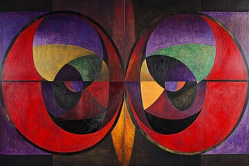 Fototapeta premium Abstract Symmetrical Design with Overlapping Shapes
