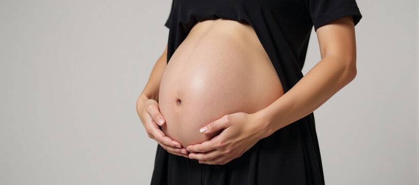 Pregnant woman with prominent baby bump