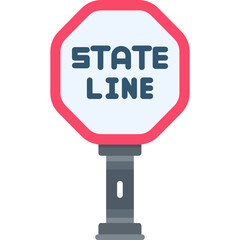 State Line Sign Icon