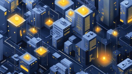 Network flat design top view theme information technology