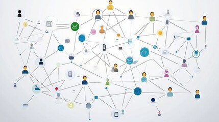 Network flat design top view theme information technology