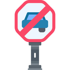 No Passing Zone Sign Icon