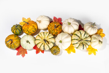 Autumn pumpkins background