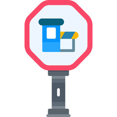 Border Inspection Station Sign Icon