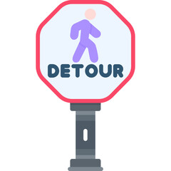 Pedestrian Detour Sign Icon