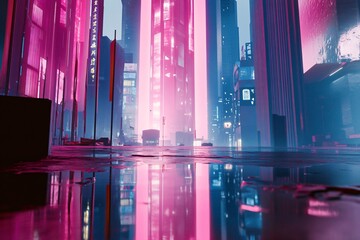 Vibrant Digital Glitch with Distorted Shapes