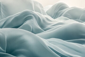 Obraz premium Soft Teal Flowing Waves and Patterns in Light