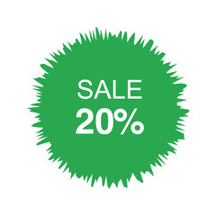 Premium Vector: 20% Off Sale Tag with Discount – Isolated on White Background