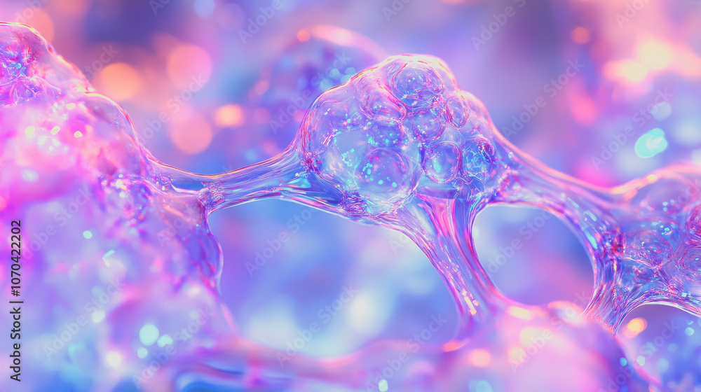 Poster A vibrant abstract digital background featuring colorful glowing bubbles, creating a lively and artistic atmosphere ideal for creative projects.