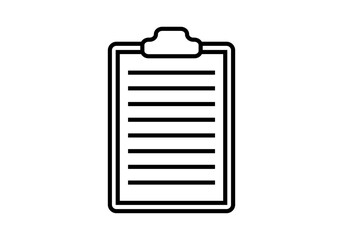 Icono negro de portapapeles con documento