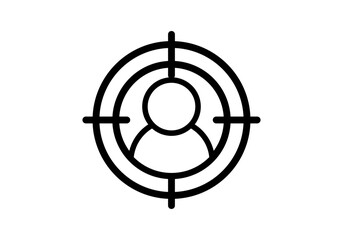 Icono negro de objetivo con usuario de selección  © Gabrieuskal