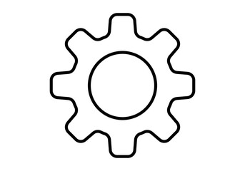 Icono negro de engranaje o rueda dentada