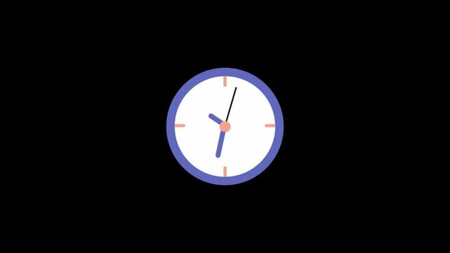 wall clock 3d icon animation. Clock Time lapse Greenscreen Alpha Loop. Animated alarm clock object. Traditional twin bell timepiece. 