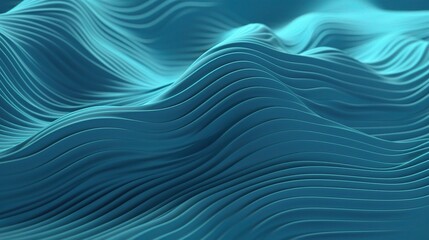 Fototapeta premium Abstract 3D Waves in Smooth Teal Tones