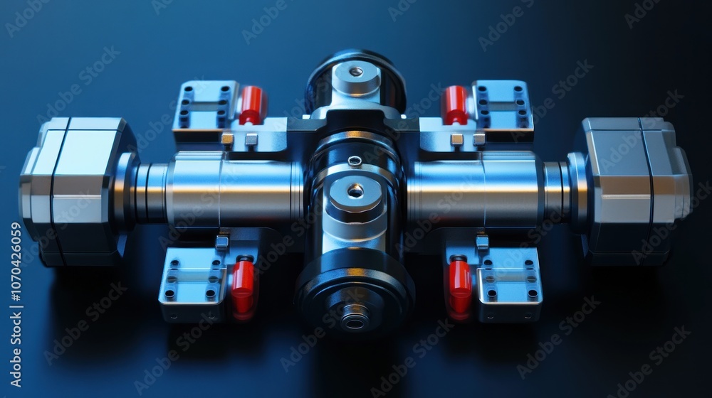 Aufkleber a detailed rendering of a mechanical component, likely a part of a vehicle's drivetrain.