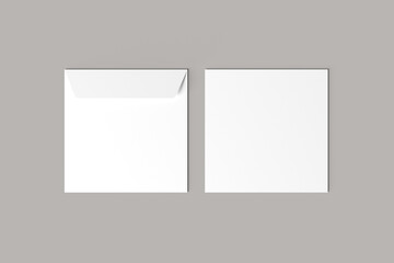 Square Card with Envelope Mockup