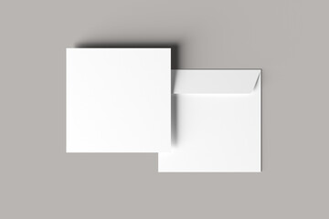 Square Card with Envelope Mockup