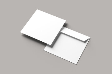 Square Card with Envelope Mockup