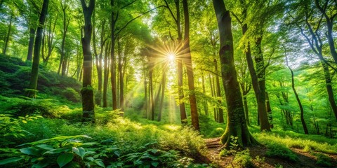 Obraz premium Nature's vibrant hues, a love letter in green, captured in poignant photographs.