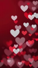 Obraz premium Valentine's day Pink Red Animation Hearts Greeting love hearts. Festive of bokeh, sparkles, hearts for Valentine's day, Valentines day, Wedding anniversary background