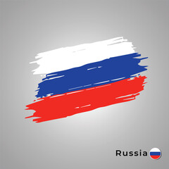  Russian flags, in brush style. Representing Russia.