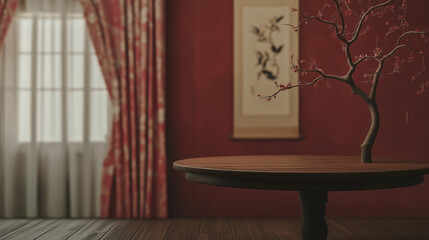 wooden planks in an ancient Chinese room background