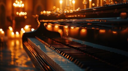 Grand Piano in Warm Candlelight