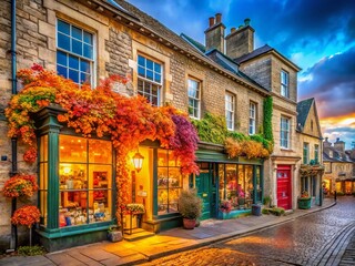 Soft focus captures Stamford's charity shop, a beacon of community spirit.