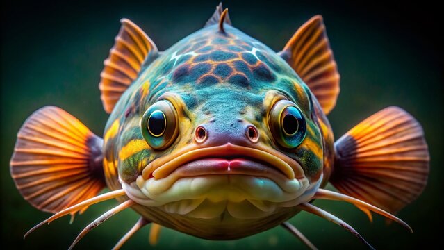 Squarehead catfish, chaca chaca, AI art, rule of thirds, vibrant. - Powered by Adobe
