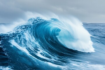 Serene Ocean Wave in Muted Tones