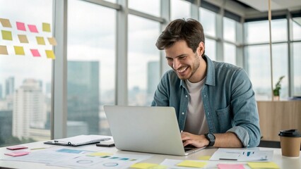 Fototapeta premium businessman working in office