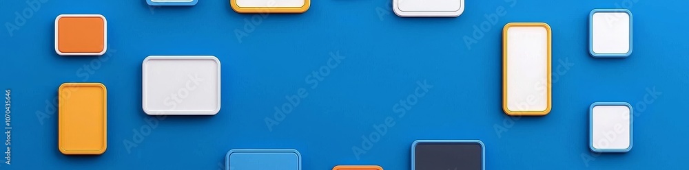 Poster animated game ranking frames with metal and gold banner borders for game buttons. set of cartoon gam