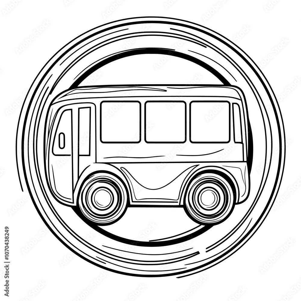 Poster a modern bus icon in a large icon set. can be used for web and app interfaces, presentations, infogr